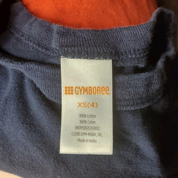 Gymboree Blue Orange and White Long Sleeve Raglan Tee Boys Size XS (4) - Picture 2 of 12